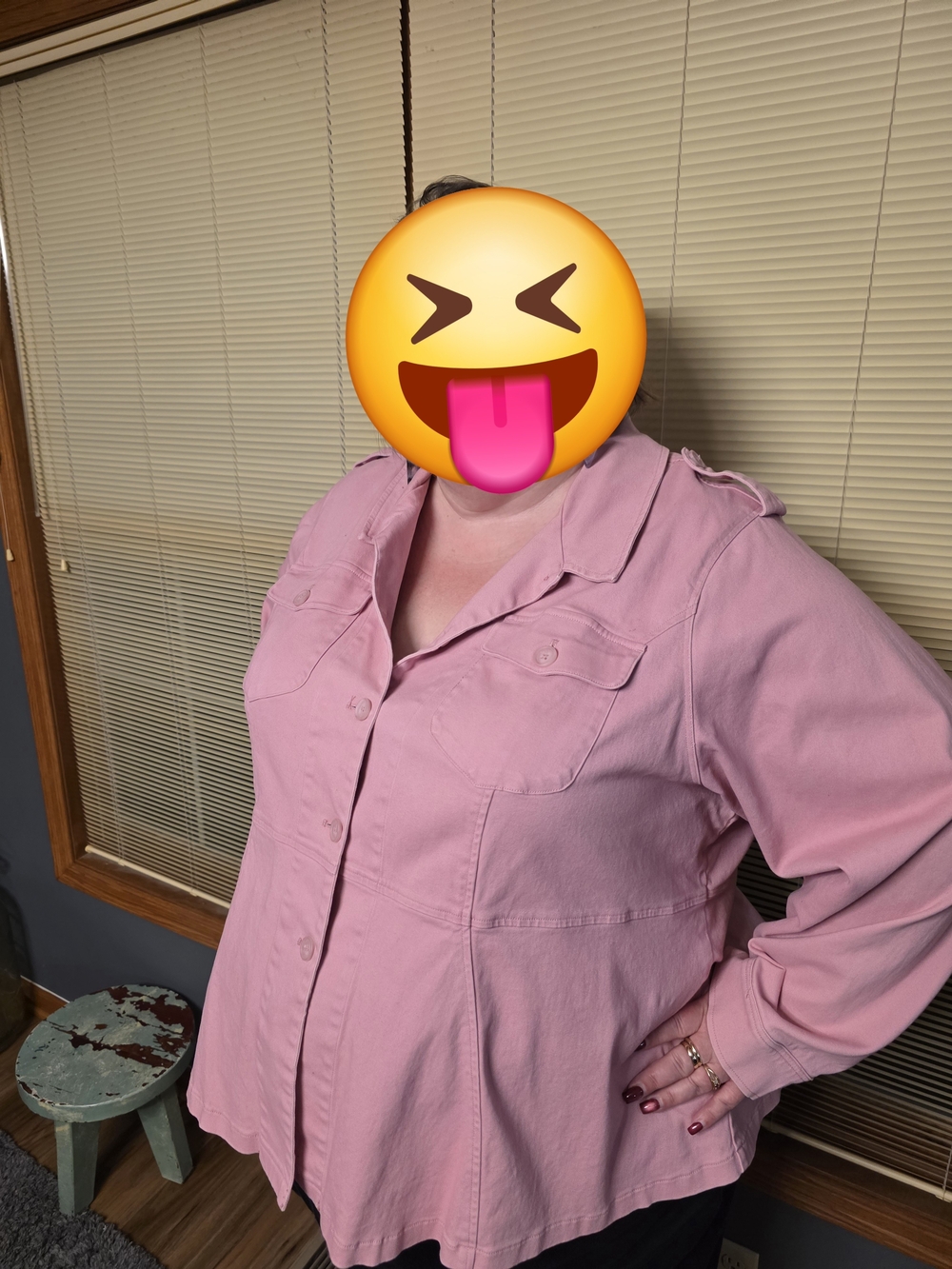 torrid Pink Denim Jacket with Flap Pockets